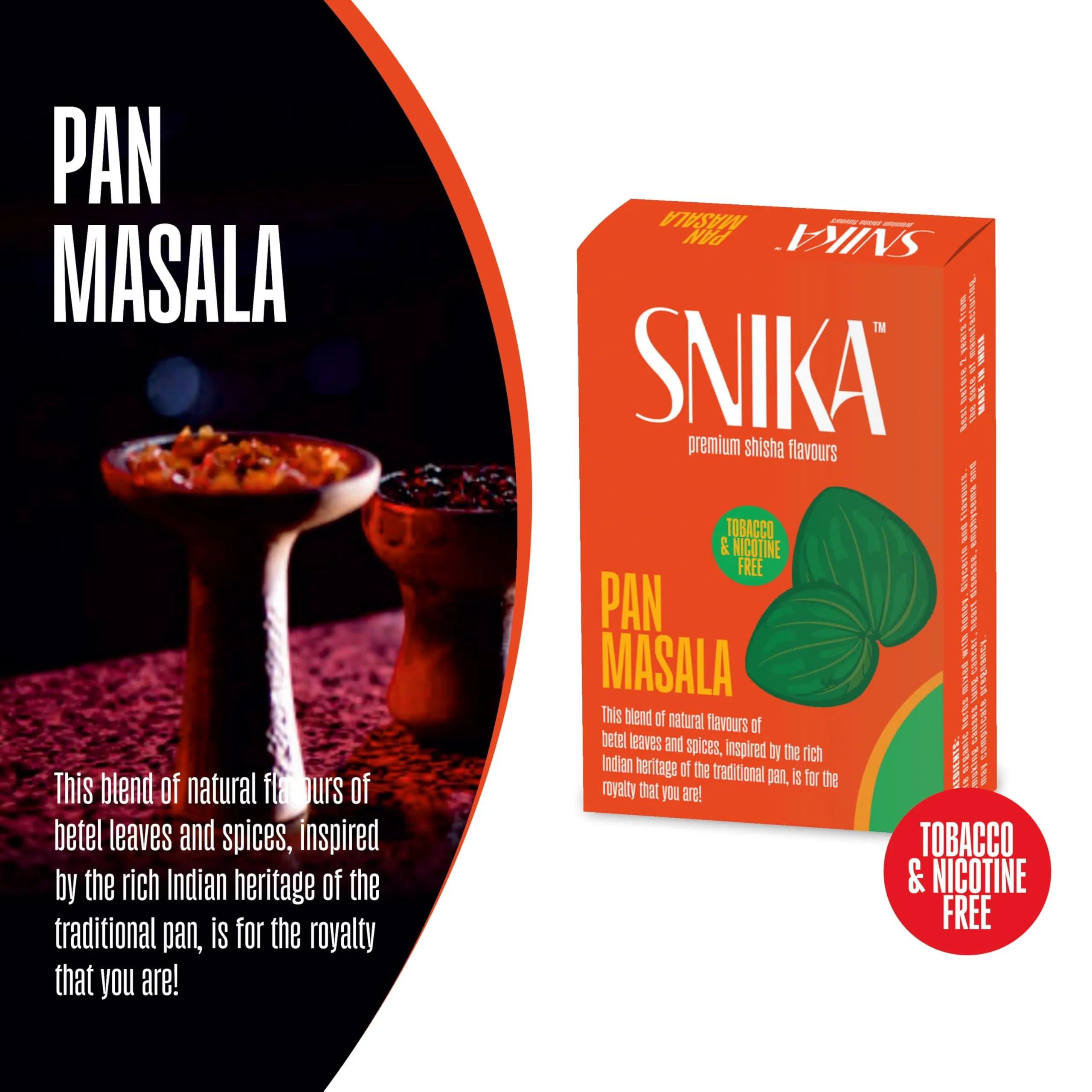 SNIKA Herbal Hookah Molasses (100% Nicotine and Tobacco Free) Double Apple, Sky Alien, Paan Masala Hookah Flavors (Pack of 3)