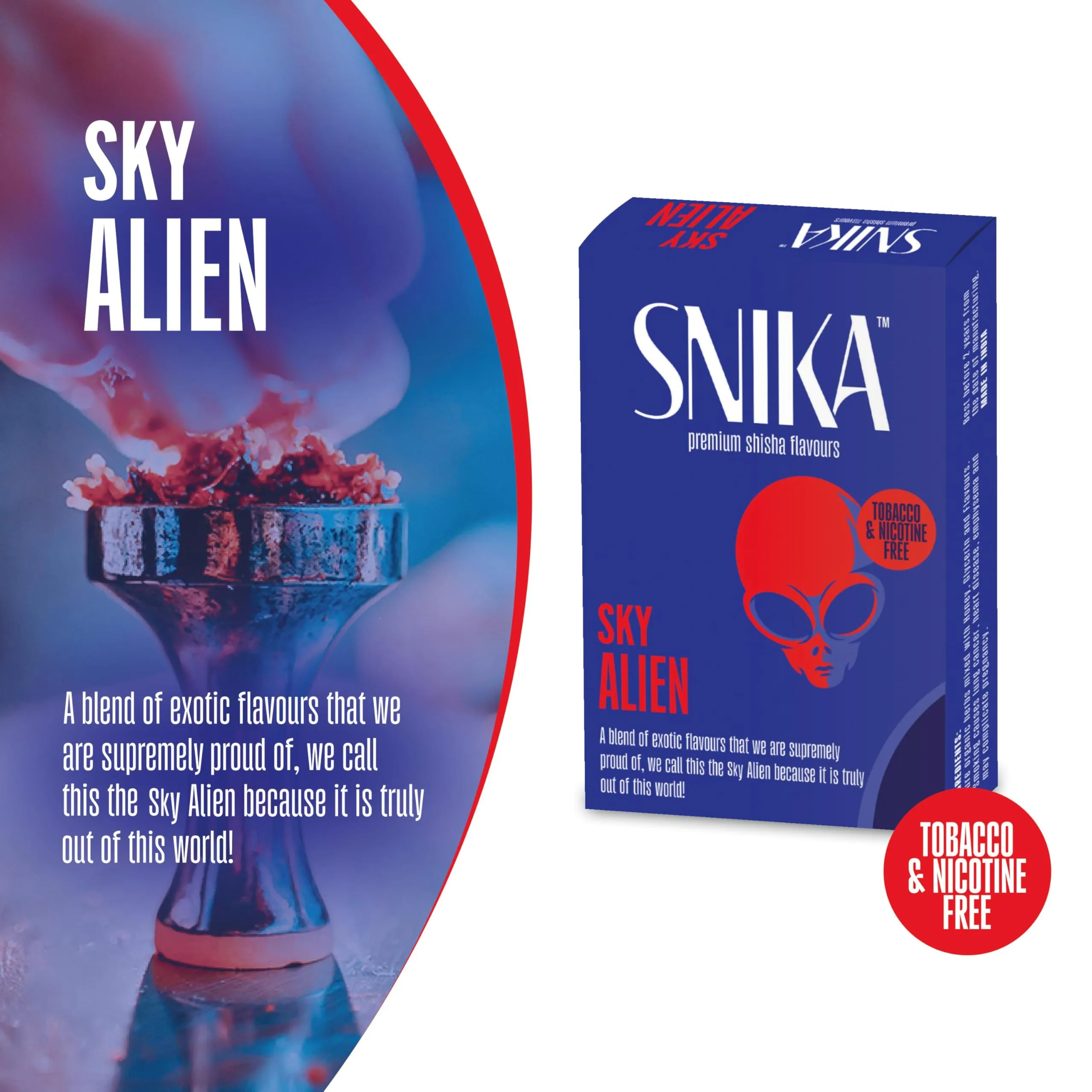 SNIKA Herbal Hookah Molasses (100% Nicotine and Tobacco Free) Double Apple, Sky Alien, Paan Masala Hookah Flavors (Pack of 3)