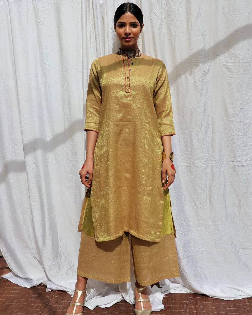 Swetambhara Handwoven Cotton Zari Kurta Set - Zari