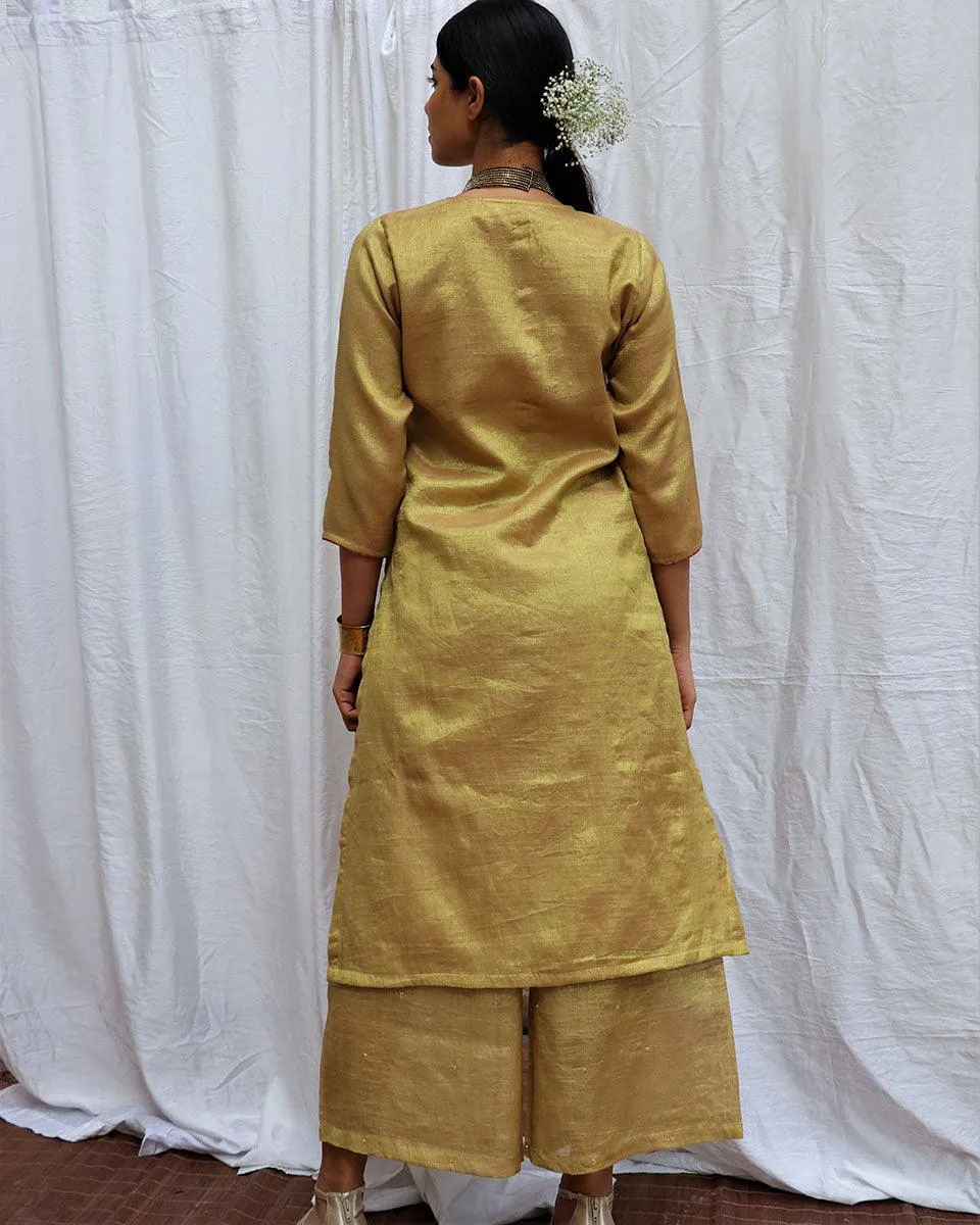 Swetambhara Handwoven Cotton Zari Kurta Set - Zari