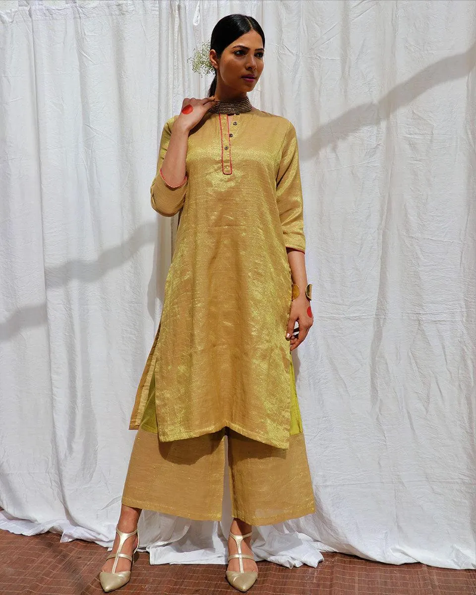 Swetambhara Handwoven Cotton Zari Kurta Set - Zari