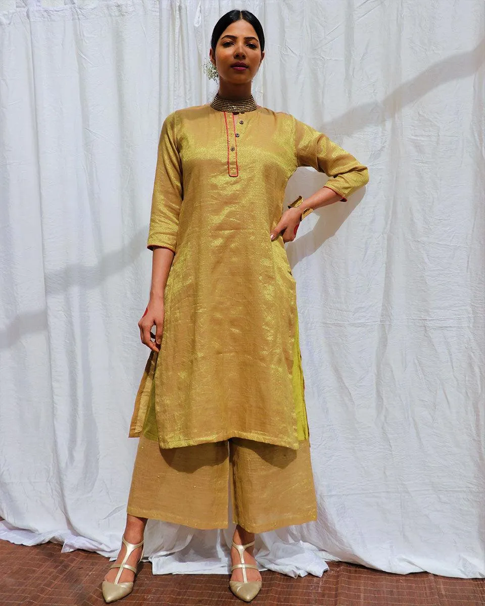 Swetambhara Handwoven Cotton Zari Kurta Set - Zari