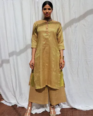 Swetambhara Handwoven Cotton Zari Kurta Set - Zari