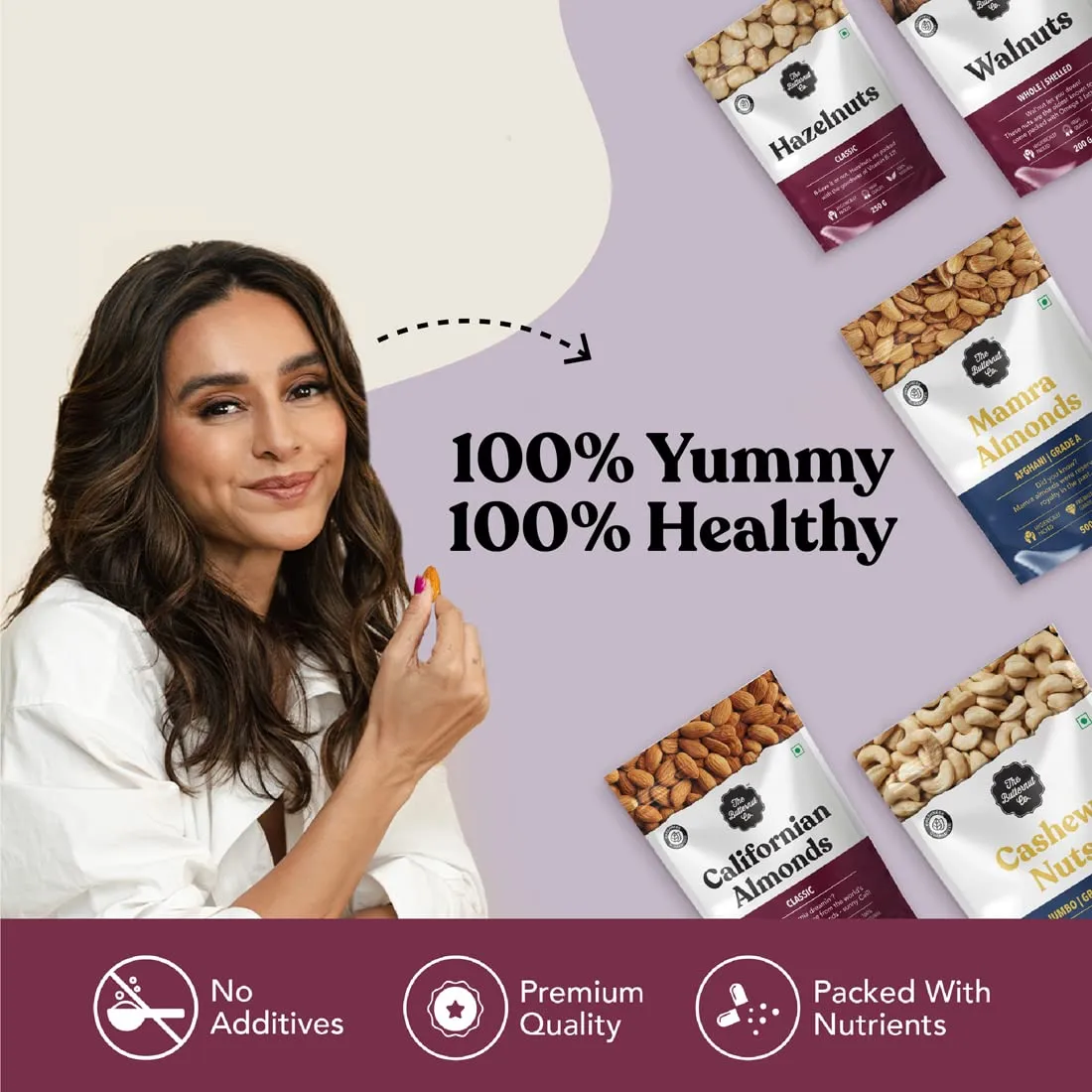 The Butternut Co. Natural Californian Almonds Roasted & Salted 500g | 100% Natural | High Protein & High Fiber | Gluten Free | Whole Salted Natural Almonds