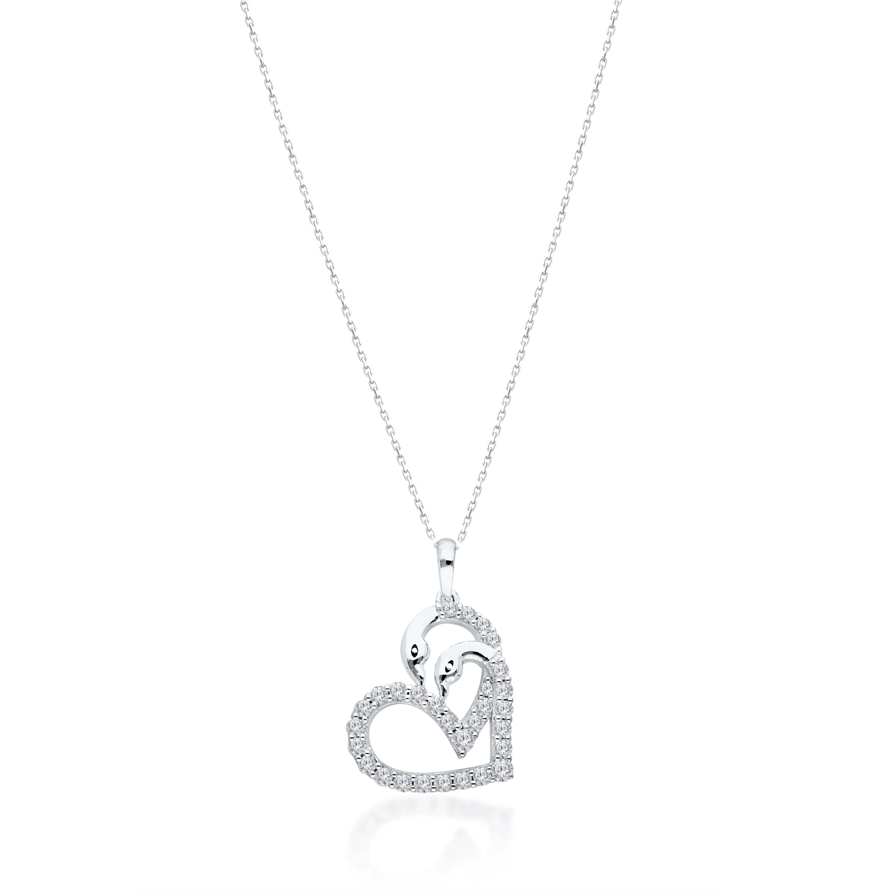 White Gold Diamond Eternal Swan Pendant