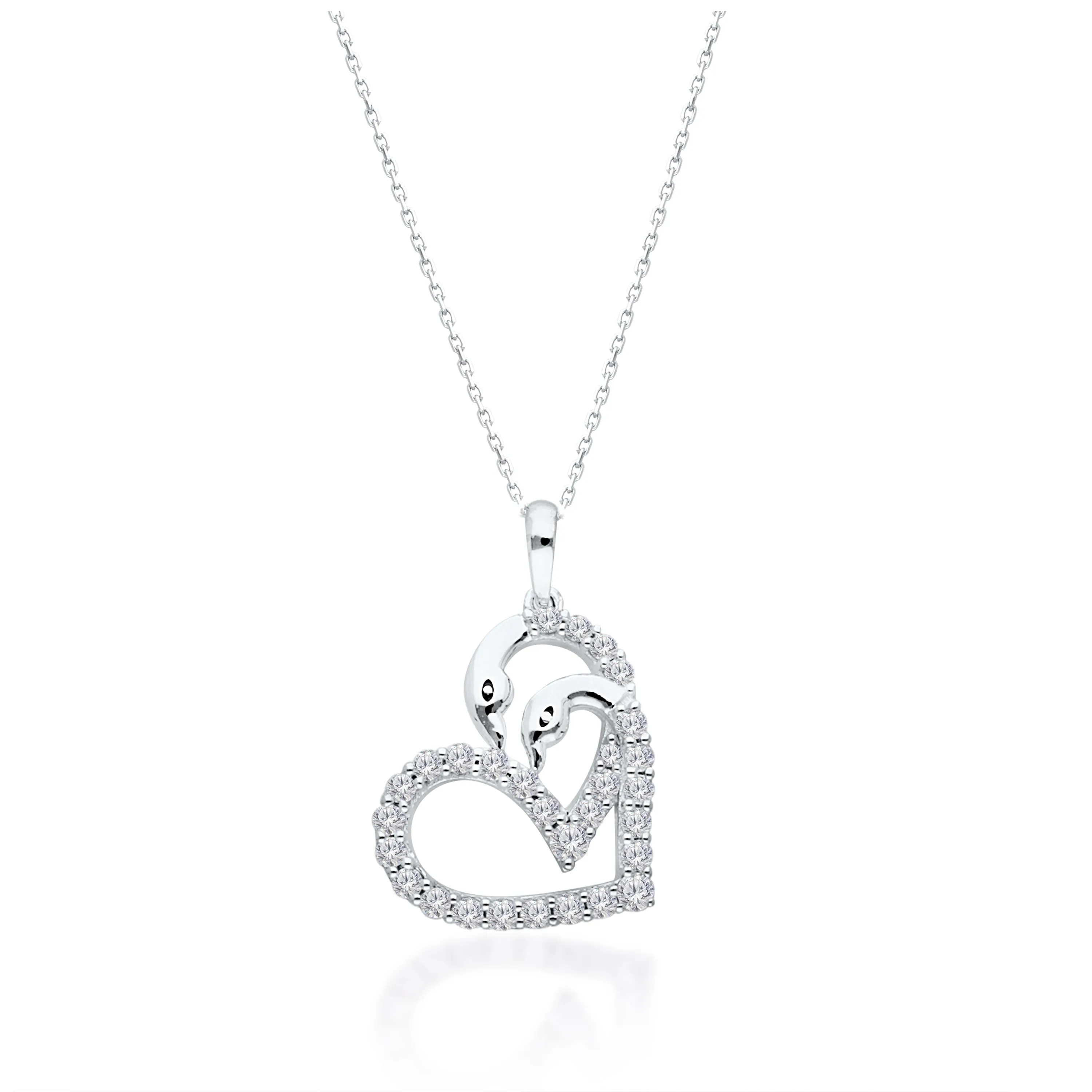 White Gold Diamond Eternal Swan Pendant
