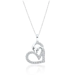 White Gold Diamond Eternal Swan Pendant