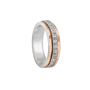 Wonder Spinning Anxiety Ring with 10 KT Rose Gold Edges
