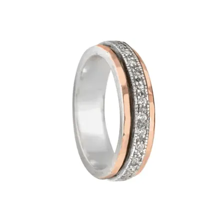 Wonder Spinning Anxiety Ring with 10 KT Rose Gold Edges