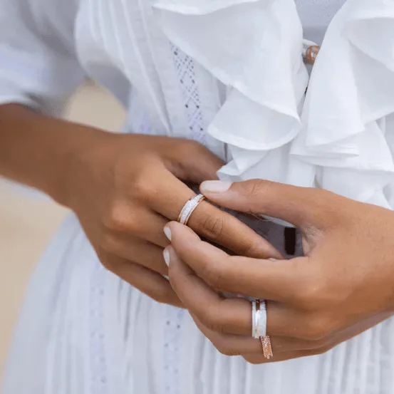 Wonder Spinning Anxiety Ring with 10 KT Rose Gold Edges